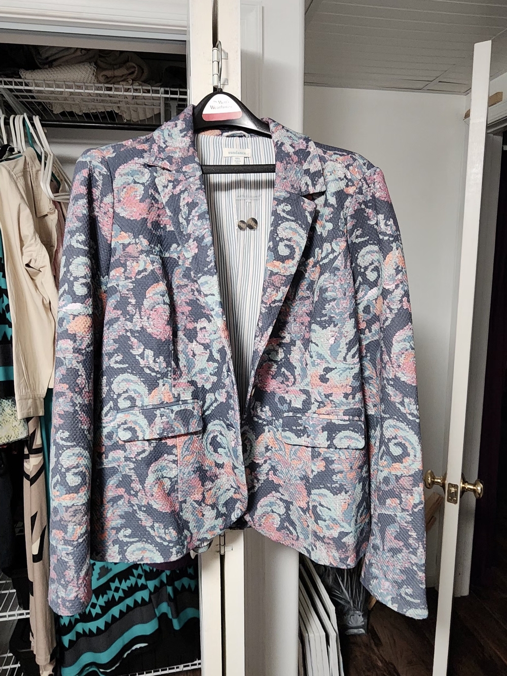 sundance boutique Pastel Floral Blazer in Navy